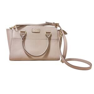 Kate Spade Grove Street Lana Satchel Handbag Crossbody Purse Cow Leather Taupe